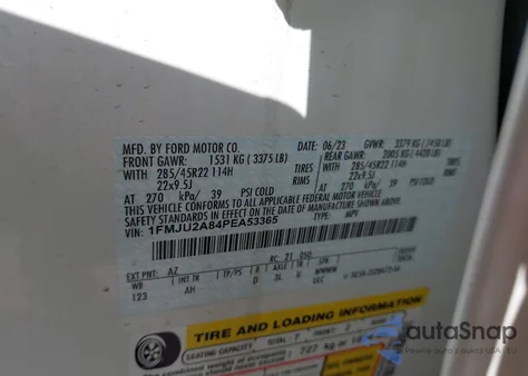 2023 Ford Expedition Limited z USA, uszkodzony, nr VIN 1FMJU2A84PEA53365